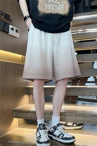 现货供视频~渐变色短裤情侣宽松直筒运动五分裤 A456特P30图片