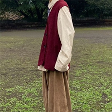 1506A/GMY1060/P52秋冬新款男士V领开衫背心毛衣，男装背心/马甲，星座1506A