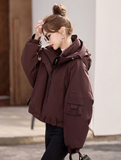 休闲保暖工装羽绒服女2024冬季新款小个子超好看派克服白鸭绒外套，女装羽绒服，依如秀(原杭风阁)