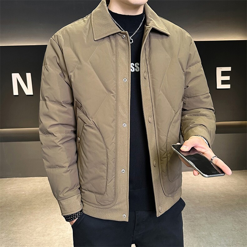 新标90白鸭绒2025年潮流时尚帅气拼接羽绒服男YR6062-P200,男装羽绒服,电商D240-242