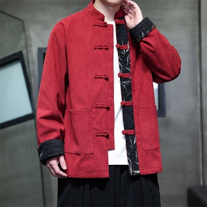 秋装新款男士风大码灯芯绒夹克拼接翻袖外套JK99-P110控158