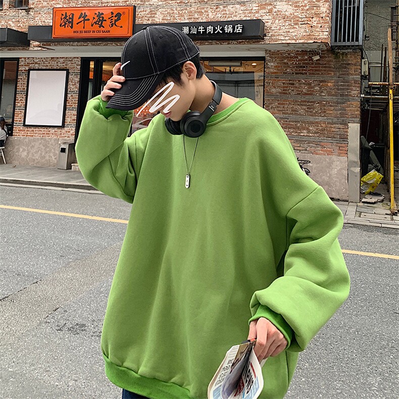 S6090-P35春季圆领卫衣男大码韩版宽松长袖外套男,男装卫衣,电商A040