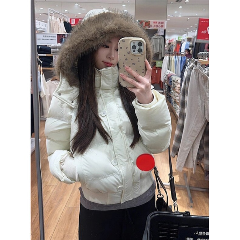 大毛领连帽棉衣外套女装秋季加厚保暖派克服短款显瘦面包M206,男装棉衣,星座1116A（原606A-3）