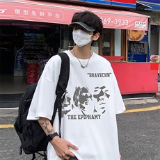 B239-1213-P28个性人物头像抽象印花夏季高克重半袖短袖t恤，男装T恤，星座514-2(原B239)