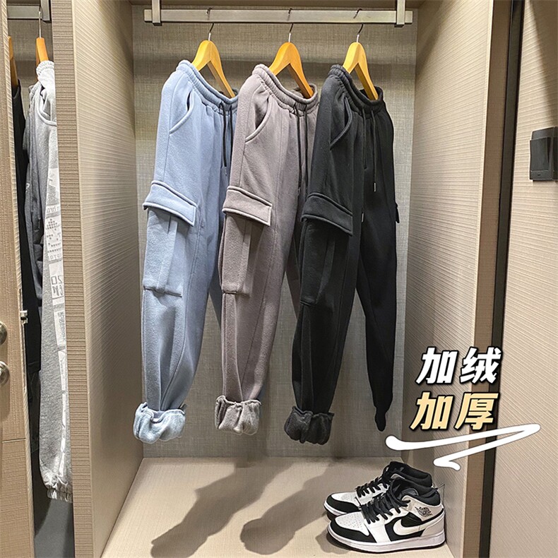 XZ409-1-K452-加绒P60-常规P55冬季加绒加厚运动裤工装休闲裤,男装休闲裤,星座1514