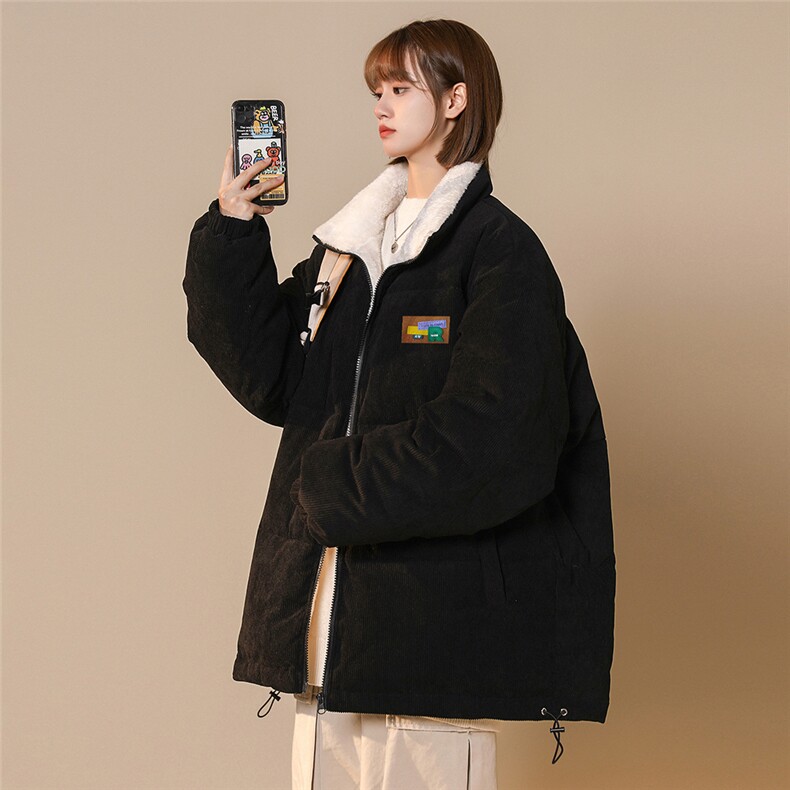 中性风秋冬新款加绒加厚灯芯绒立领棉服外套MY6249P125控158,男装棉衣,电商A268
