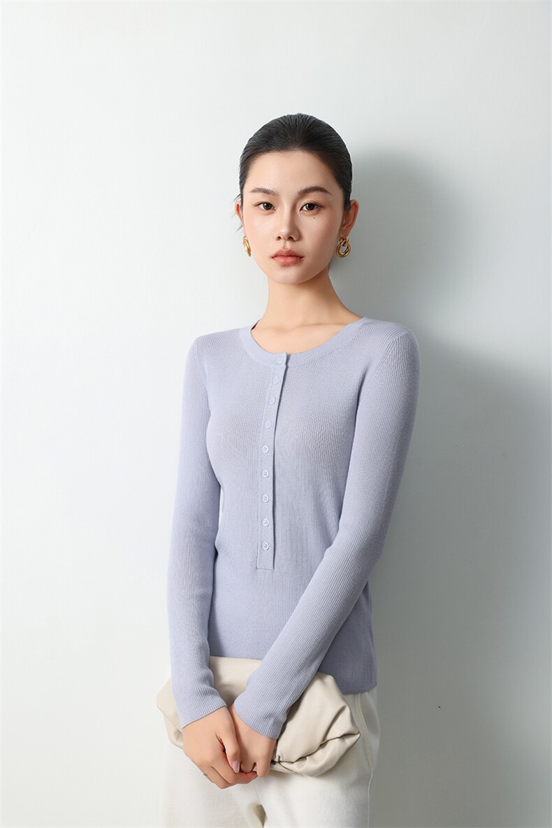 2024年秋冬季新款显瘦修身百搭纯色羊毛衫,女装羊毛衫,多娇羊绒