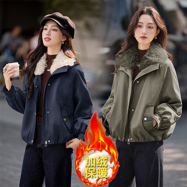 现货秒发2025新款加厚连帽派克服冲锋衣外套防风御寒棉衣棉服,女装派克服,星宇服饰