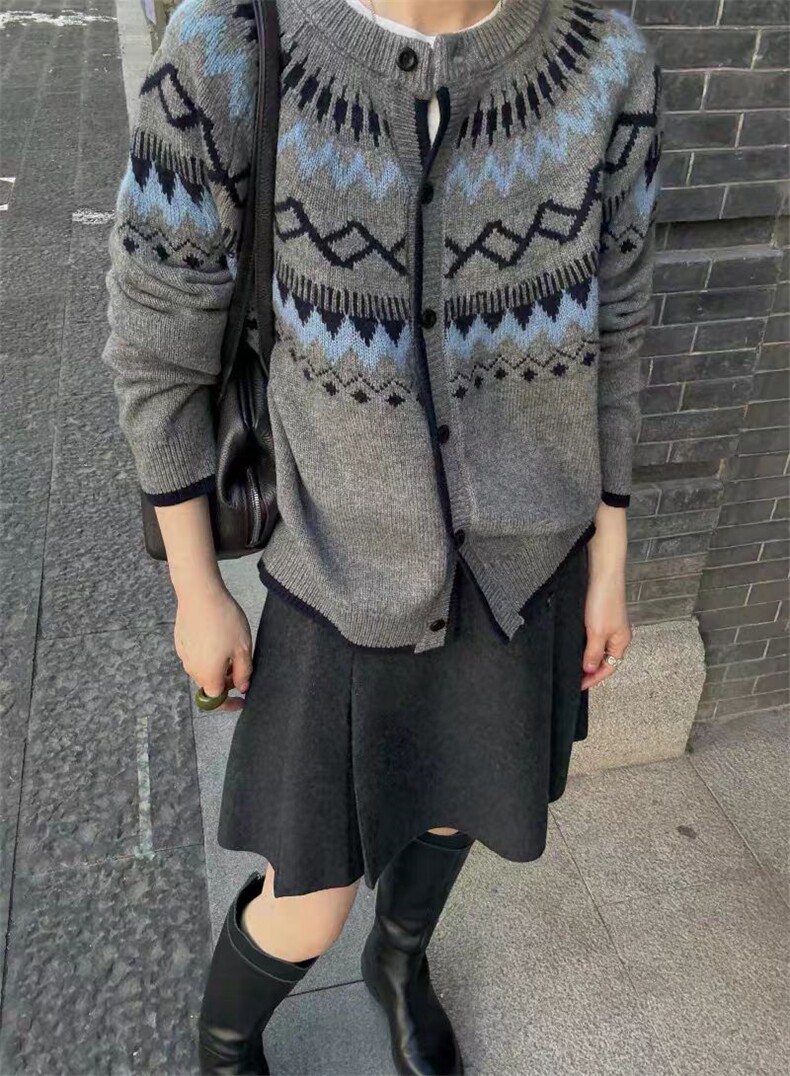 2025年秋季时尚百搭通勤简约休闲开衫，女装针织衫/毛衣，锦瑟羊绒