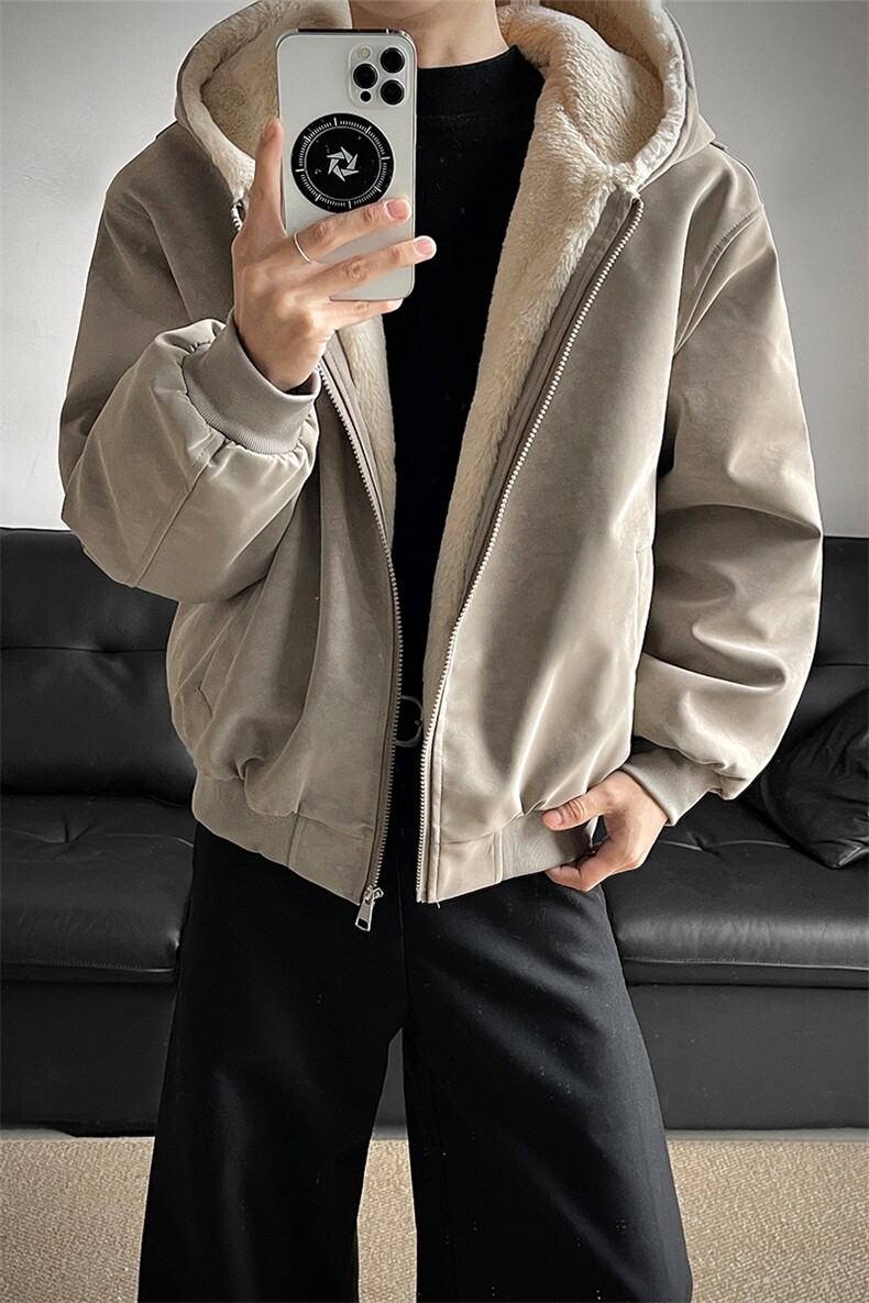 冬季连帽pu皮加绒皮棉衣座山雕男装加绒连帽棉服情侣外套S533特90,男装皮衣,电商A233-1