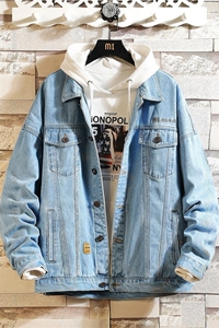 2025秋季新款牛仔外套男士夹克牛仔衣蓝色 M-5XL  6630-P65图片