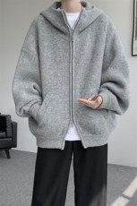 超重磅双拉链连帽针织衫男老钱风美式毛衣开衫外套MY1228-P118，男装针织衫/毛衣，电商D206-1