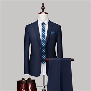 87883-2秋季新款男士西服两件套套装西装修身商务休闲P180,男装西服套装,电商B360