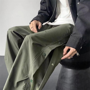 排扣工装冲锋裤男冰丝速干机能阔腿专业徒步登山夏薄款 K22图片