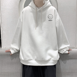 WY2072-P35 纯棉连帽卫衣男大码运动帽衫宽松薄外套男图片