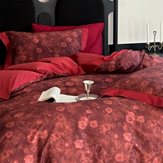 2025新款A类100支长绒棉数码印花四件套-玫影幻彩，床品套件，一起卖家纺