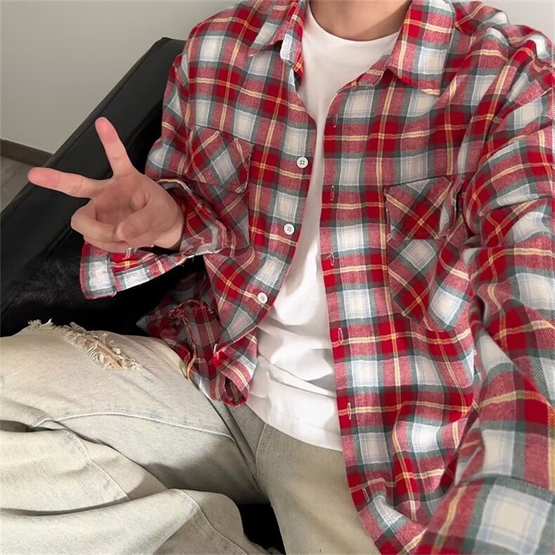 新款潮流慵懒男长袖衬衫 P38图片