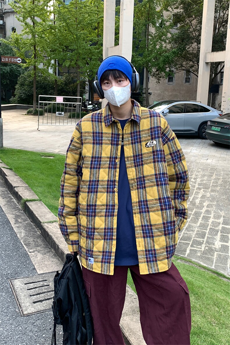 特P68无差价冬装新款百搭格子棉衣-HS2150G港风,男装棉衣,电商A003