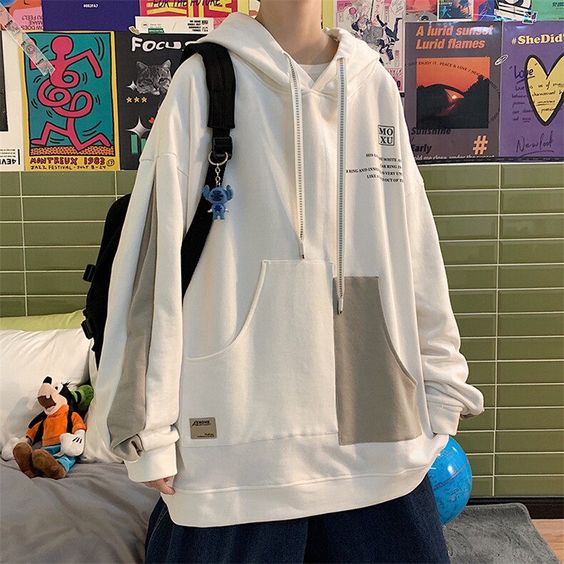 7XL-M大码连帽卫衣男2023春季新款潮港风文艺男上衣加肥加大码，男装卫衣，钱塘717(原712)