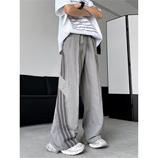 三条杠冲锋裤男美式户外机能登山裤子痞帅宽松休闲裤K0454-P42，男装休闲裤，星座308B-2