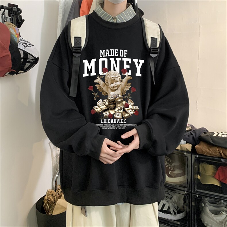 特P25控48秋冬新款男士圆领卫衣宽松休闲日常百搭上衣WQ2434,男装卫衣,电商B370