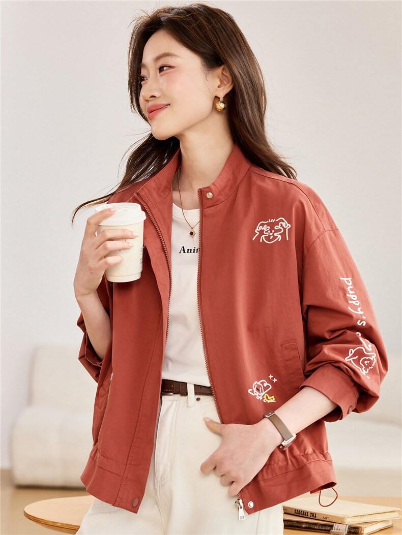 2026春秋季时尚简约显瘦休闲百搭潮流短撞色外套,女装短外套,独衣靓