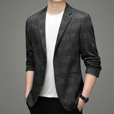男士2023秋季新款长袖外套便服纯色青年宽松西装西服HBDH911-P165，男装西服，电商B212（原钱塘6029）