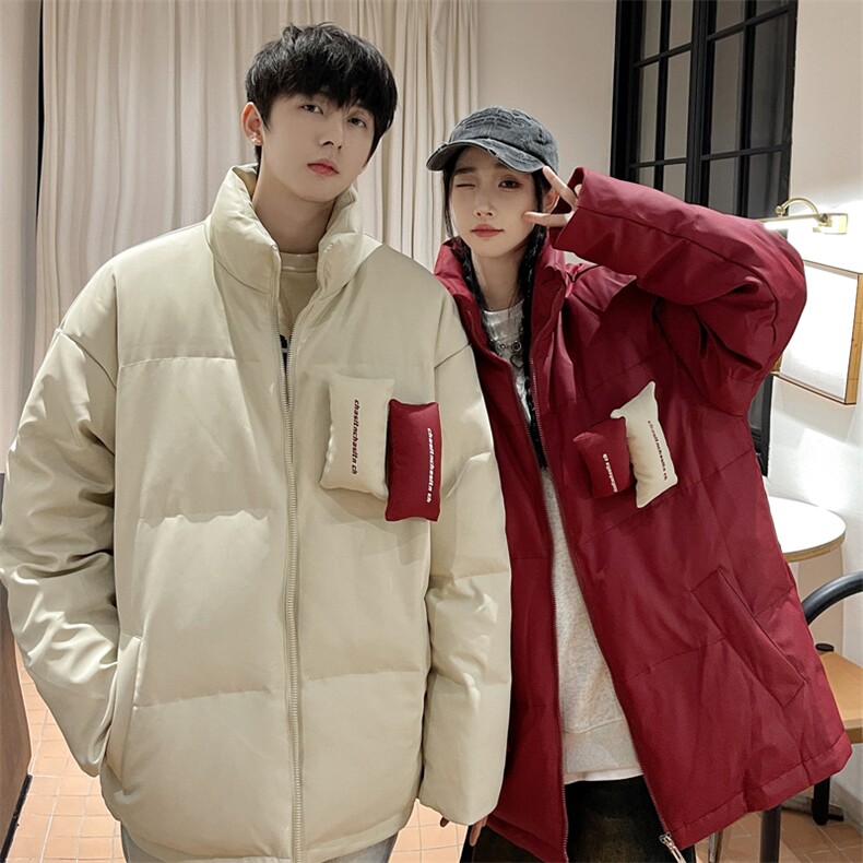 PU皮羽绒服男冬季新款港风情侣白鸭绒外套YR918-P150(控价198元,男装羽绒服,星座214-3