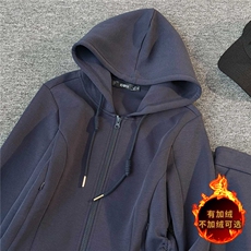 设计高级感休闲运动套装女秋冬新款气质减龄连帽卫衣直筒裤两件套，女装套装/套裙，江南