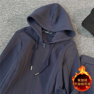设计高级感休闲运动套装女秋冬新款气质减龄连帽卫衣直筒裤两件套图片