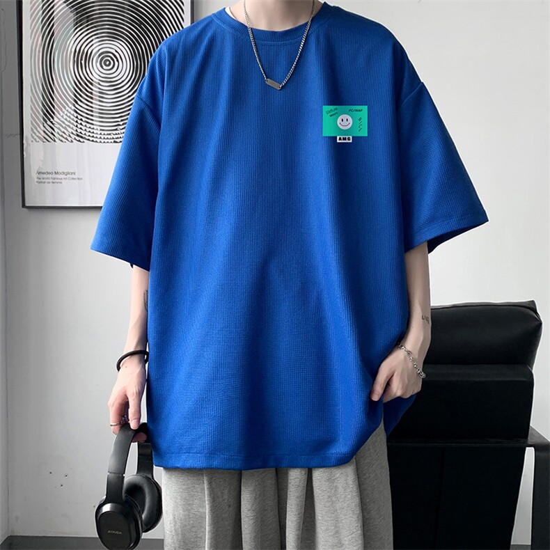HT73264-P22华夫格t恤男短袖男大码五分袖大皂风,男装T恤,电商A040