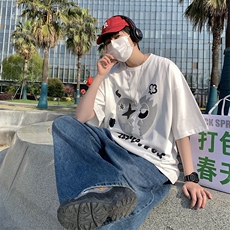 B266-6603-P35控4823夏季新款美式印花宽松休闲短袖T恤，男装T恤，星座B257-1