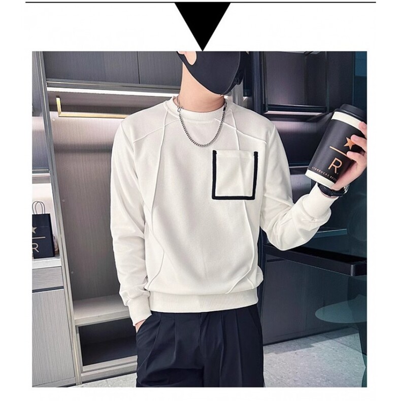 网图现货男士重磅设计感款拼接圆领短袖T恤半袖R8020-P48，男装T恤，星座1005-4