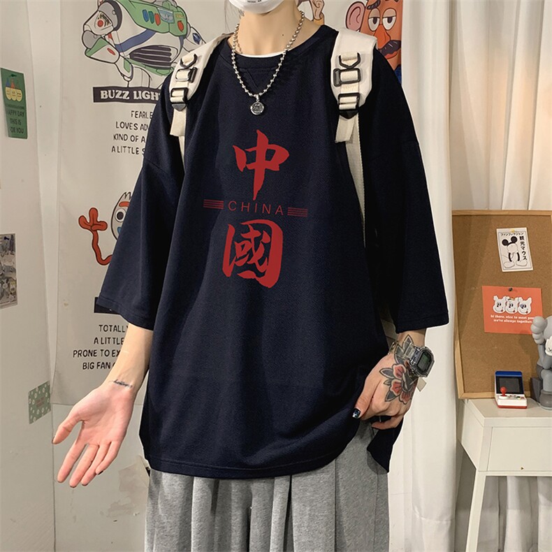 Q11198-P30春夏季七分袖t恤男大码五分袖男短袖中袖,男装T恤,电商A040