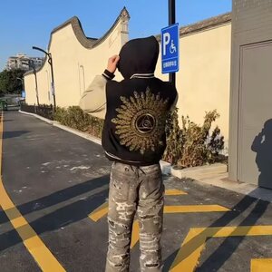 【现货一千件】DJK1033-批68网红刺绣重工毛呢夹克潮牌男夹克外套