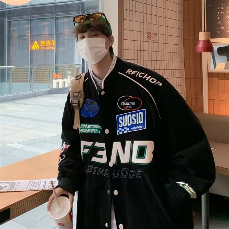 赛车服外套男秋季潮牌青年学生运动夹克帅气高街机车上衣W48-p60,男装夹克,星座1008-1