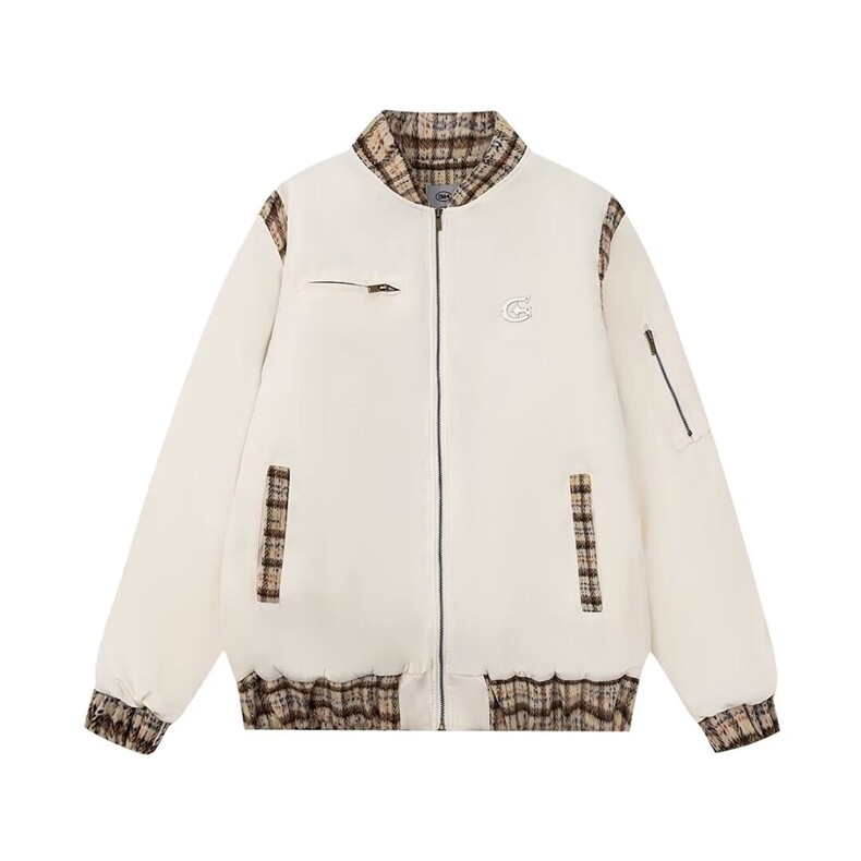 W11024-P73网图现货春季新款美式复古拼接棒球服飞行员夹克外套,男装夹克,星座1608