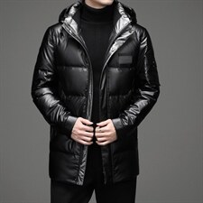 冬季潮流连帽新款羽绒服男士时尚亮面宽松休闲外套SNDAF8876-P285,男装羽绒服,电商B212（原钱塘6029）