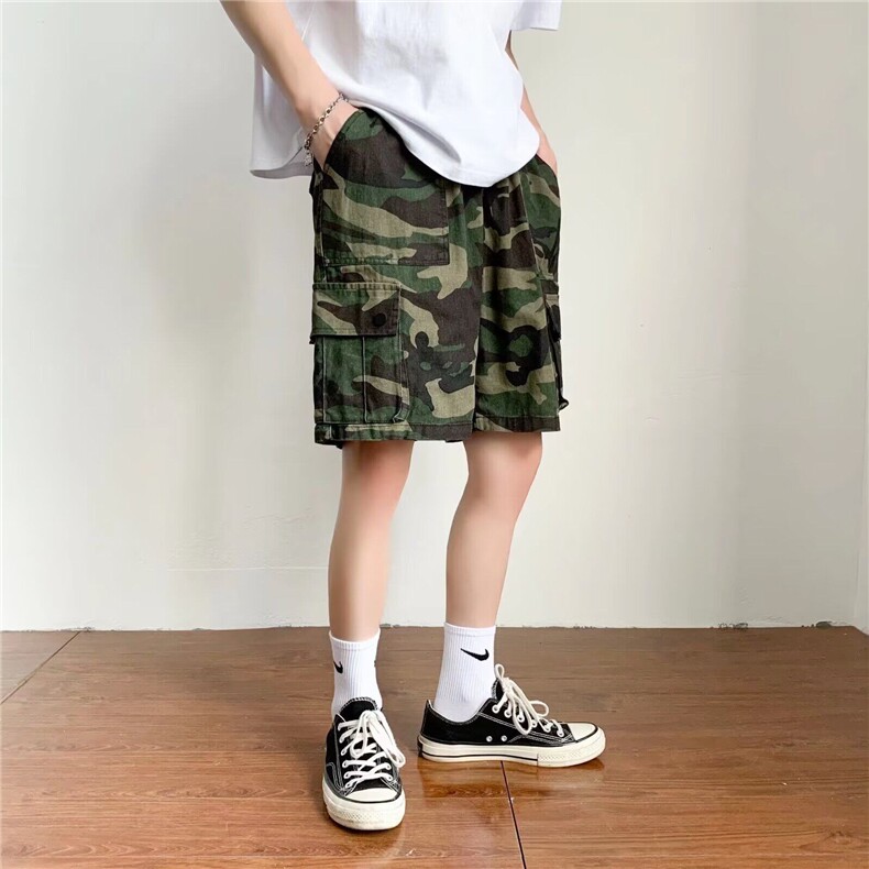 夏季迷彩短裤男潮牌多口袋工装裤流行新款日系潮流慵懒K6358-P32,男装牛仔裤,星座412-3