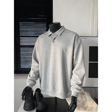 抖音得物高品质二开26春装美式高街结构设计POLO翻领卫衣外套W77，男装Polo衫，电商A486