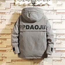 2019冬季新砖墙日系大码潮男印花布标运动保暖连帽棉衣M761-P125，男装棉衣，电商A001