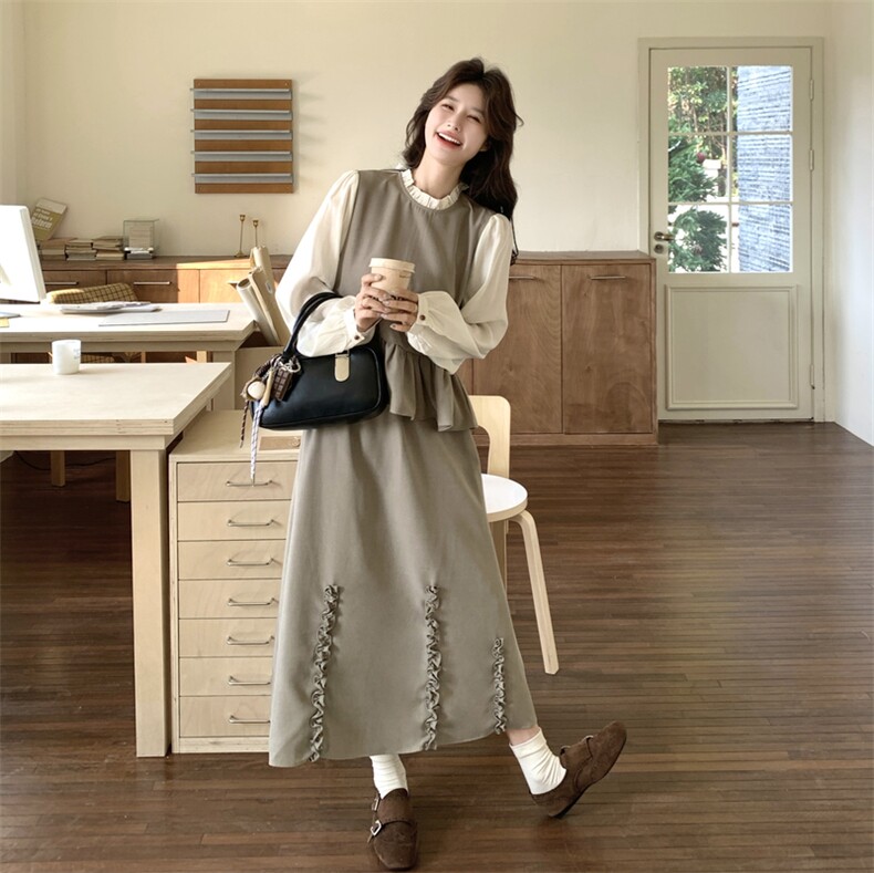 上新有货法式木耳边套装裙5514P165K248,女装套装/套裙,2C176