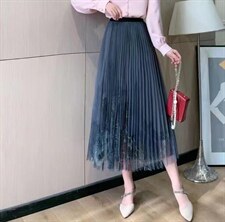 秋冬新款现货，白搭优雅水墨画显瘦纱裙，其它，艺尚丽人