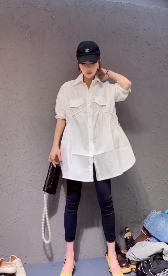 现货欧货同款衬衣可带披肩,女装,蜜思优沫