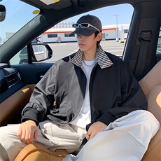 立领拼接结构小短款夹克男ins高街潮牌原宿风宽松外套JK0901-P78，男装夹克，星座308B-2