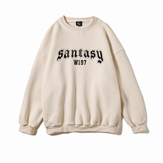 白底新款秋季时尚百搭字母印花圆领宽松卫衣W1023P30控48，男装卫衣，电商A247-1