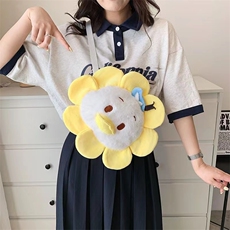 趣乐毛绒玩具包厂 太阳花鸭子斜挎包
