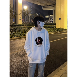 耶稣头像印花LOGO男女情侣潮牌连帽卫衣图片