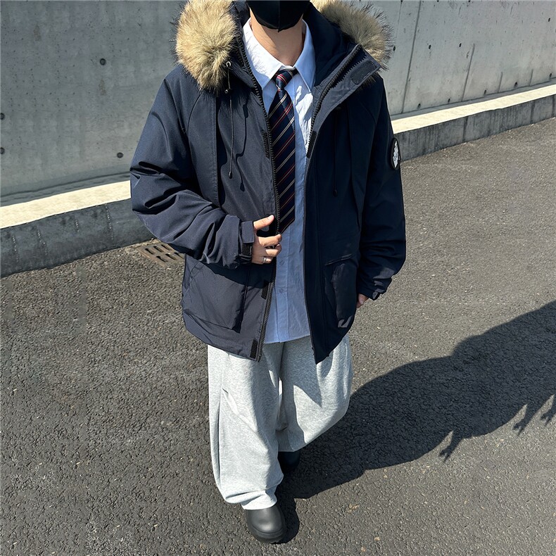 座山雕派克棉服男女同款貉子毛加厚外套GS65003,男装棉衣,星座1206（原A206）