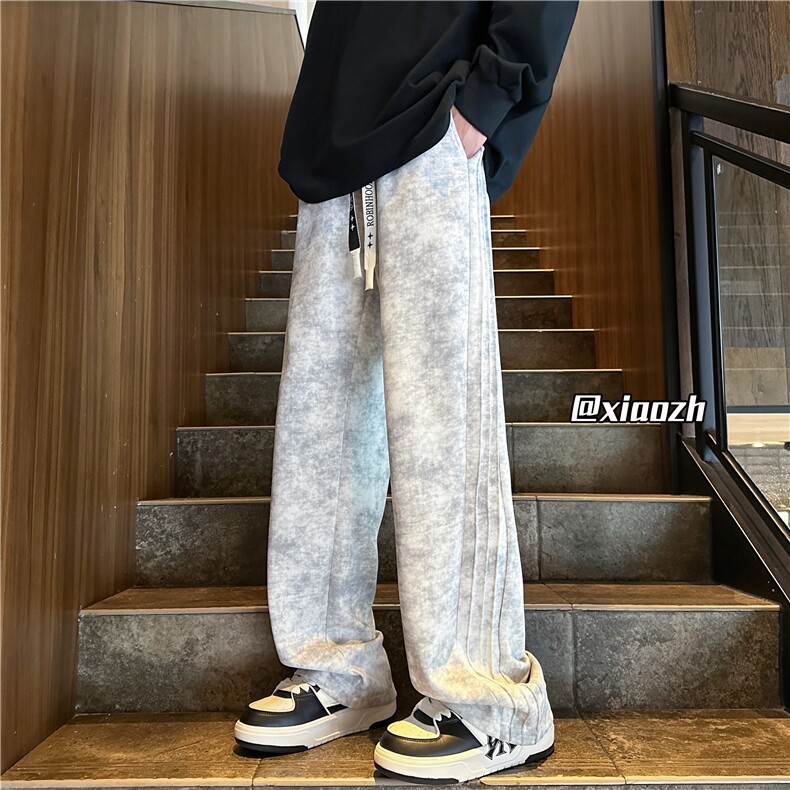 XZ616秋季新款重磅扎染侧边压条休闲脏脏裤TY1016特P40控78,男装休闲裤,星座512A（原616）